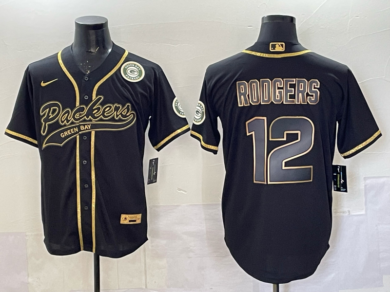 Men Green Bay Packers #12 Rodgers black Nike NFL 2025 jersey 04->green bay packers->NFL Jersey